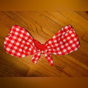 Aerie twist red and white checkered bathing suit top